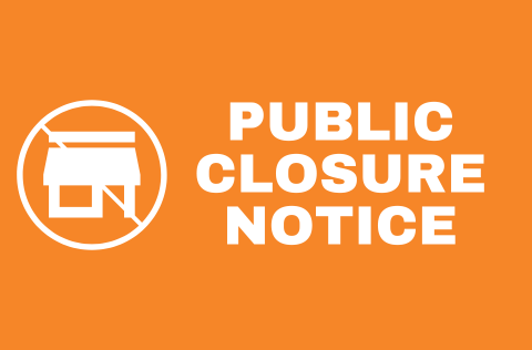 Public Closure Notice banner