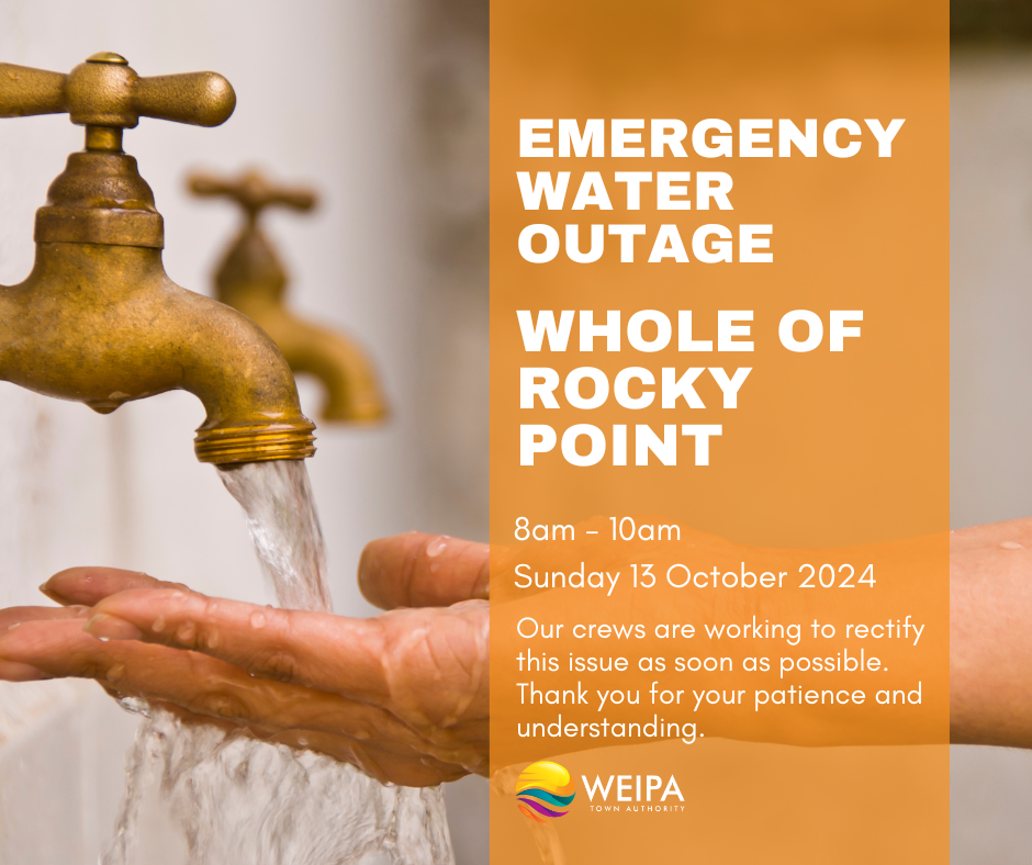 Emergency water outage Rocky Point 13 October