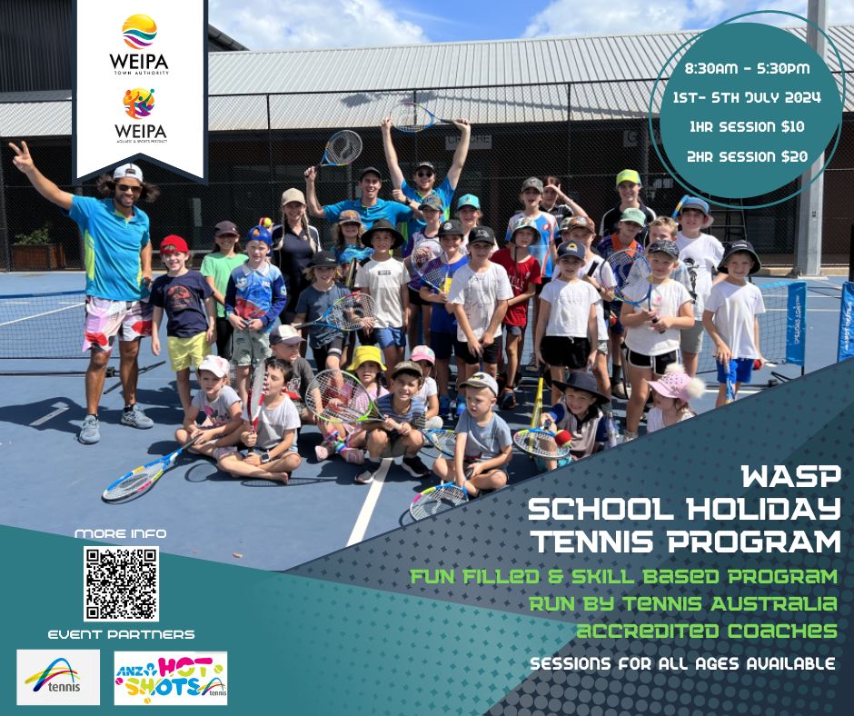 Wasp 2024 school holiday tennis program