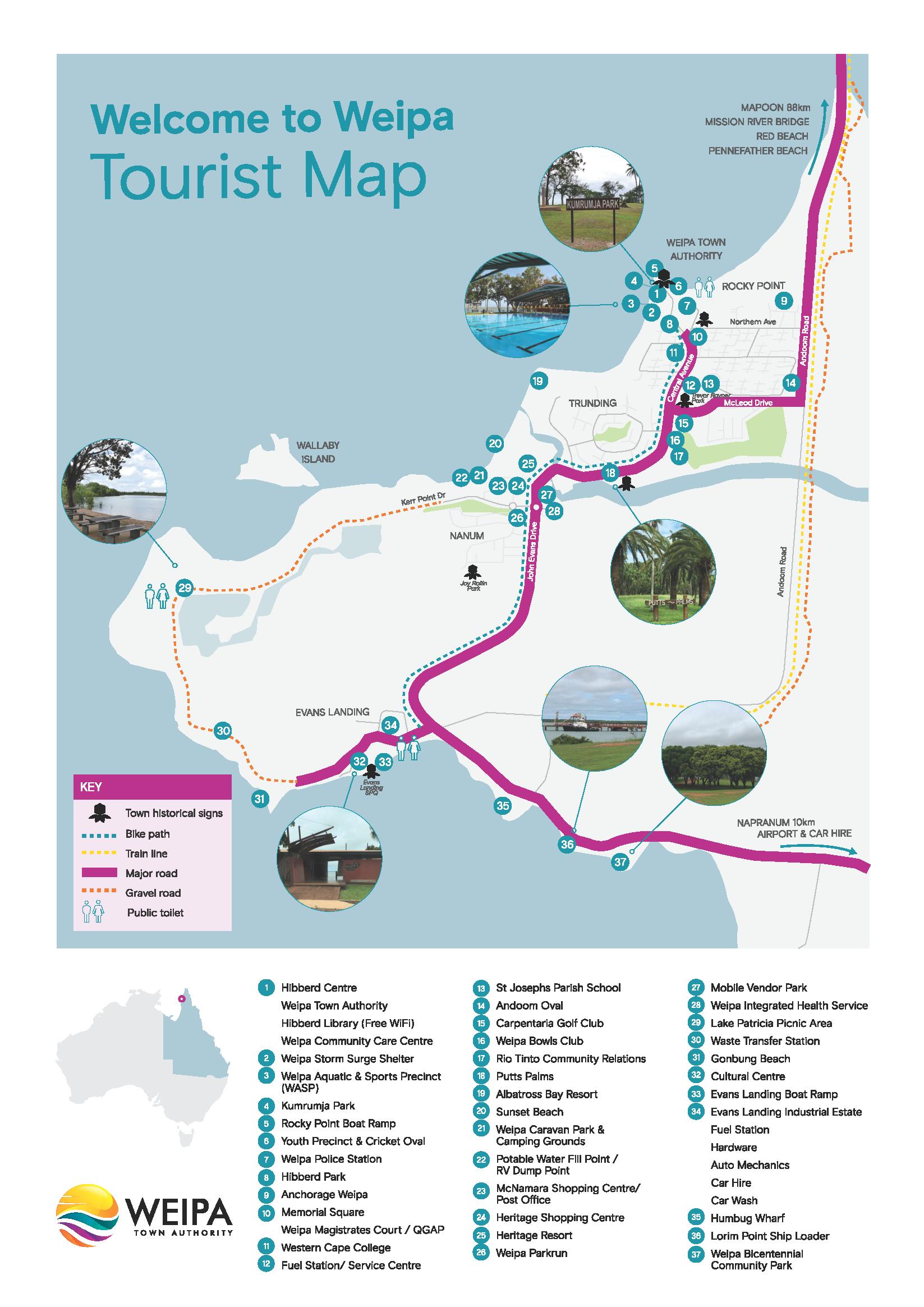 Weipa town map 2024